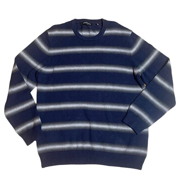 Kenneth Cole New York Mens Ombre Stripe Sweater Blue Gray Size XL - Picture 1 of 7